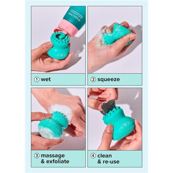 Pawfect Face Scrubber | 3-in-1 Cute Silicone Pore Cleanser - Picture 5 of 7